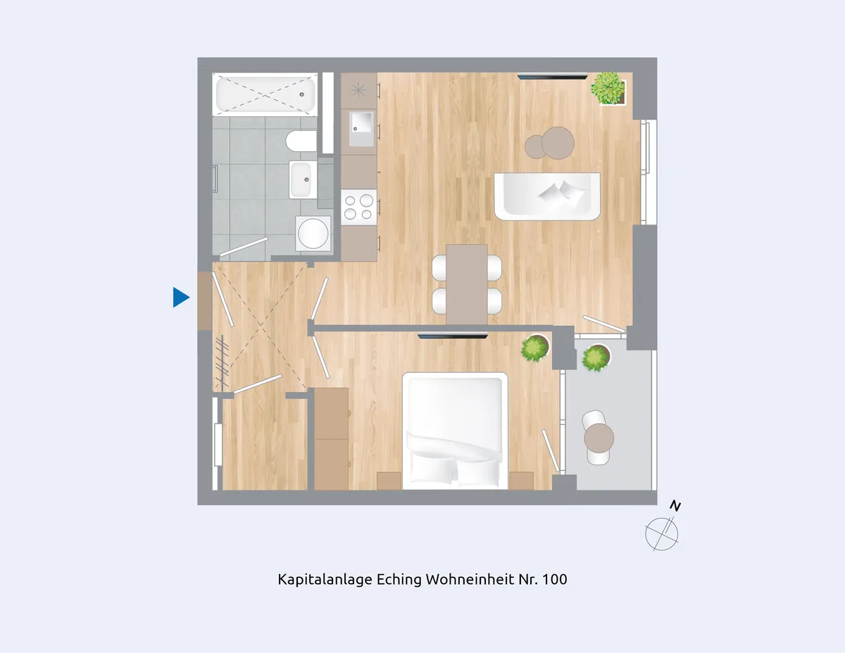 Grundriss Wohnung Nr. 100 (Beispiel)